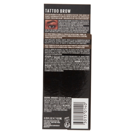 Maybelline Tattoo Brow Styling Gel Sopracciglia 262 Black Brown 6 ml